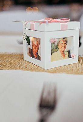 Hochzeitsdeko Fotowürfel als Memorial